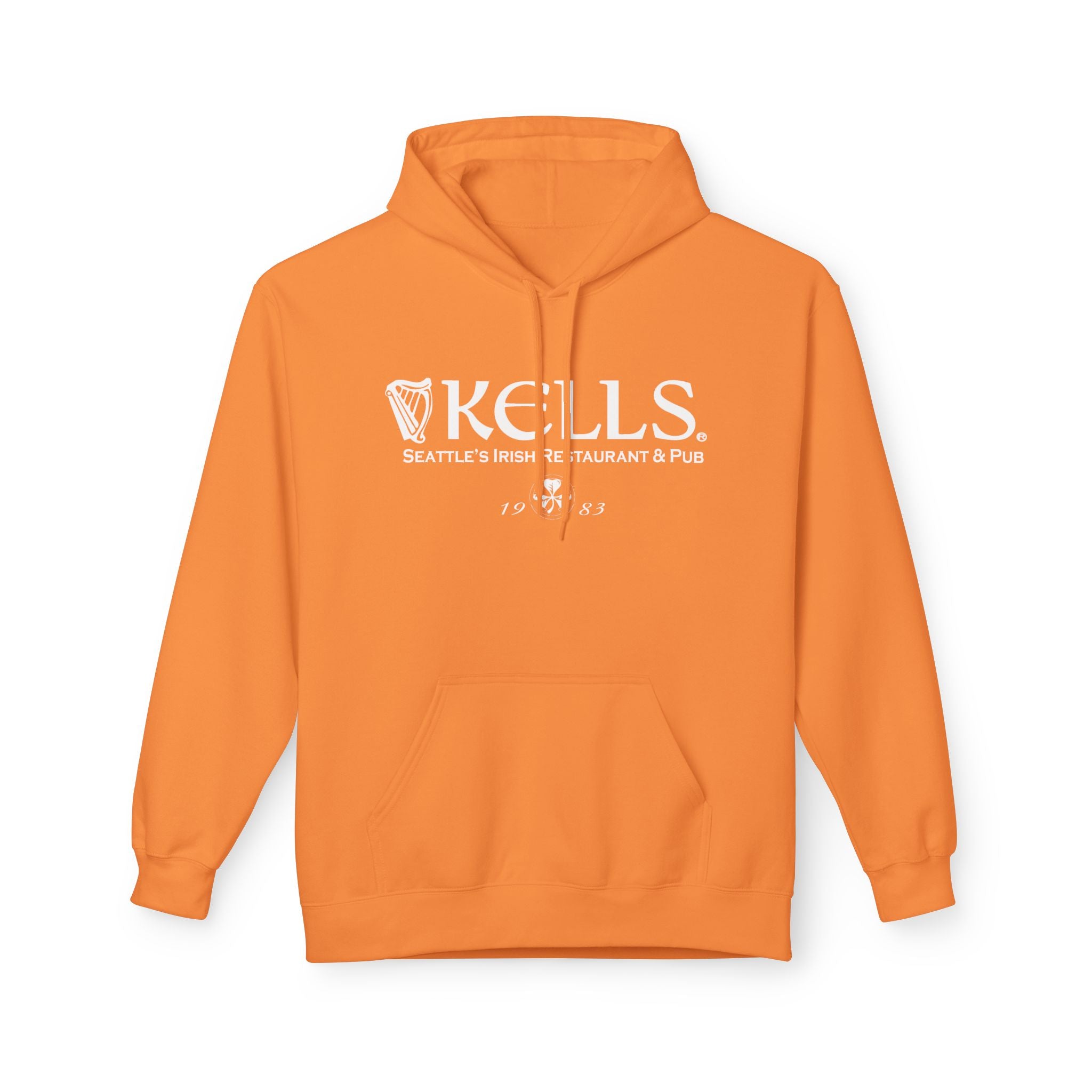 Kells Midweight Fleece Hoodie - White Classic Logo