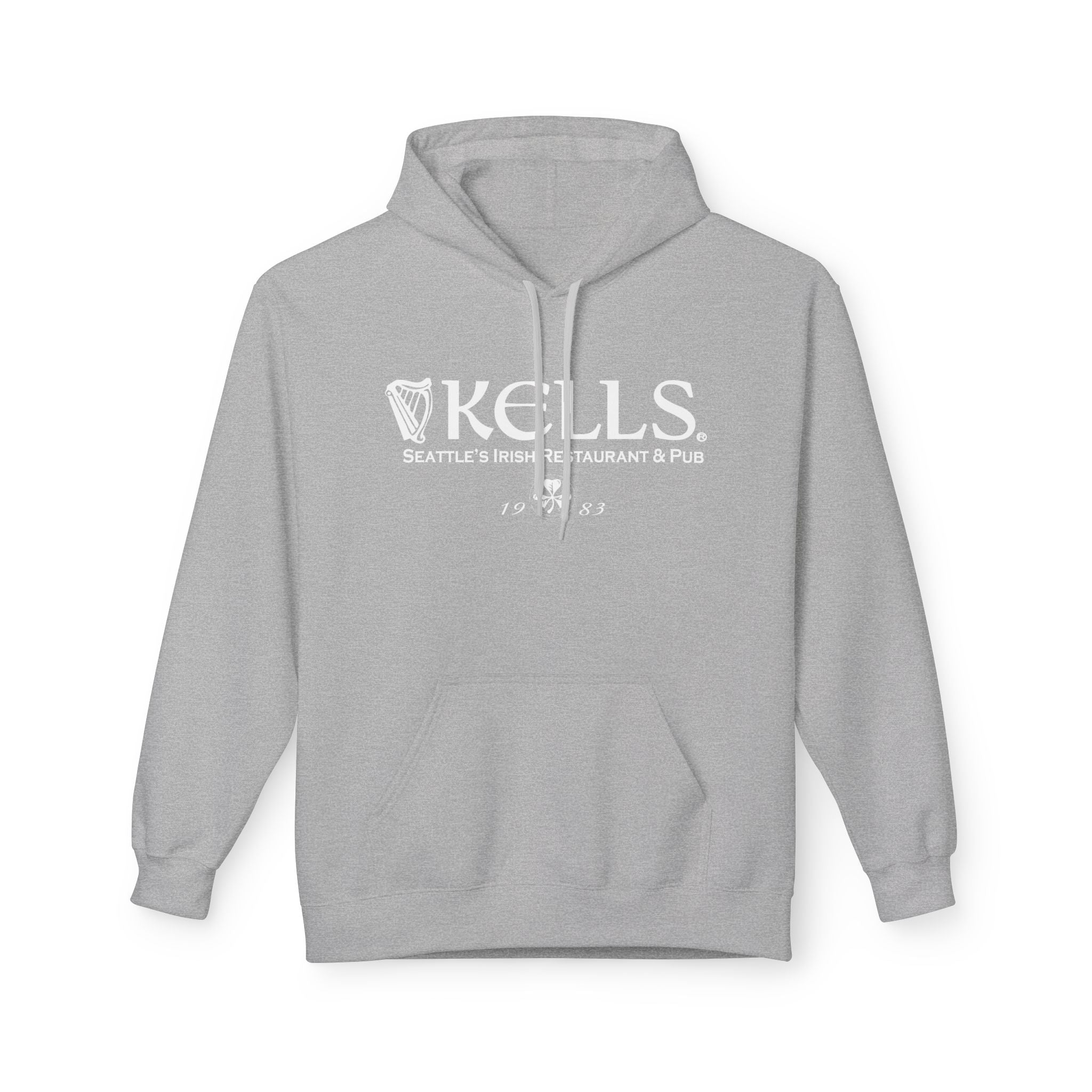Kells Midweight Fleece Hoodie - White Classic Logo
