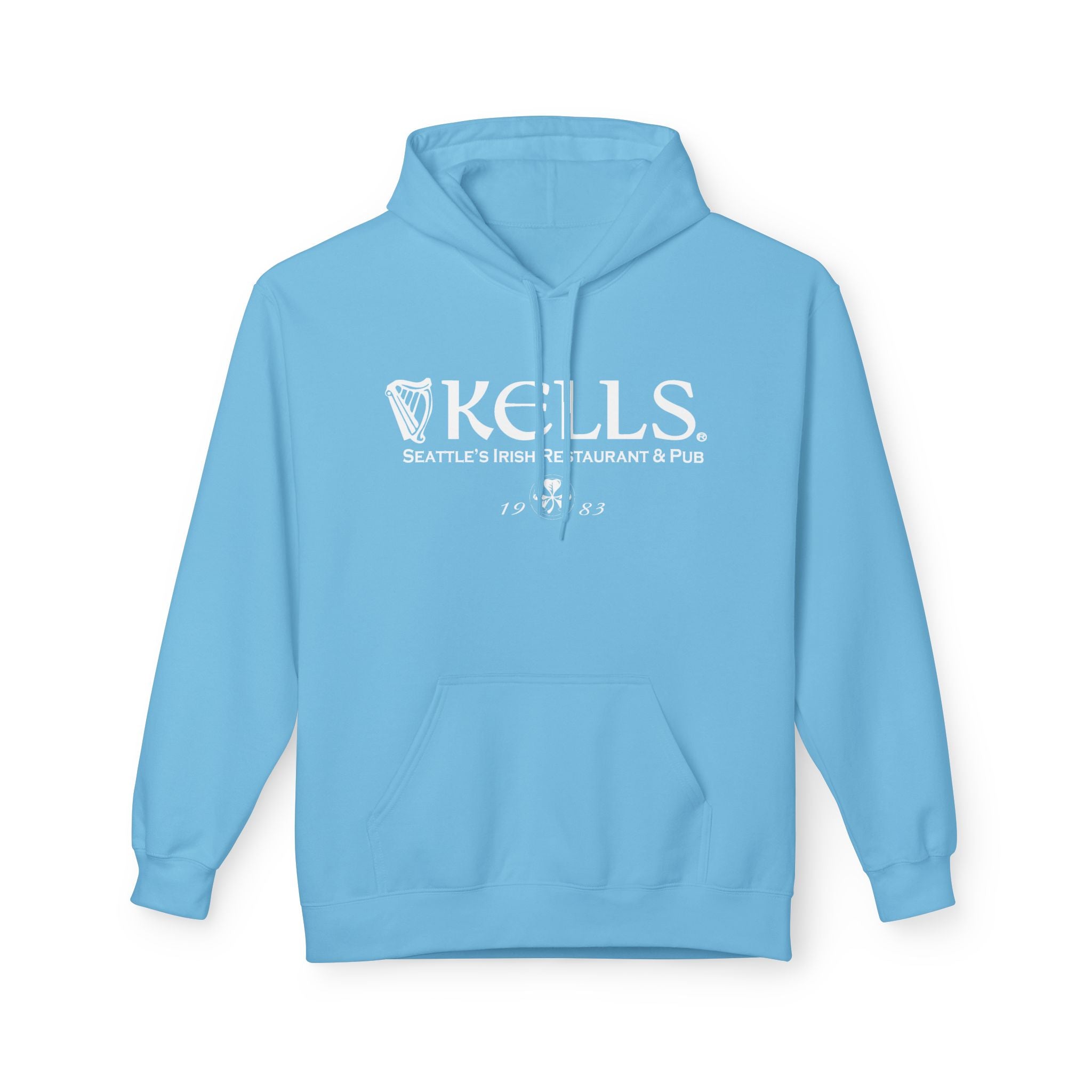 Kells Midweight Fleece Hoodie - White Classic Logo