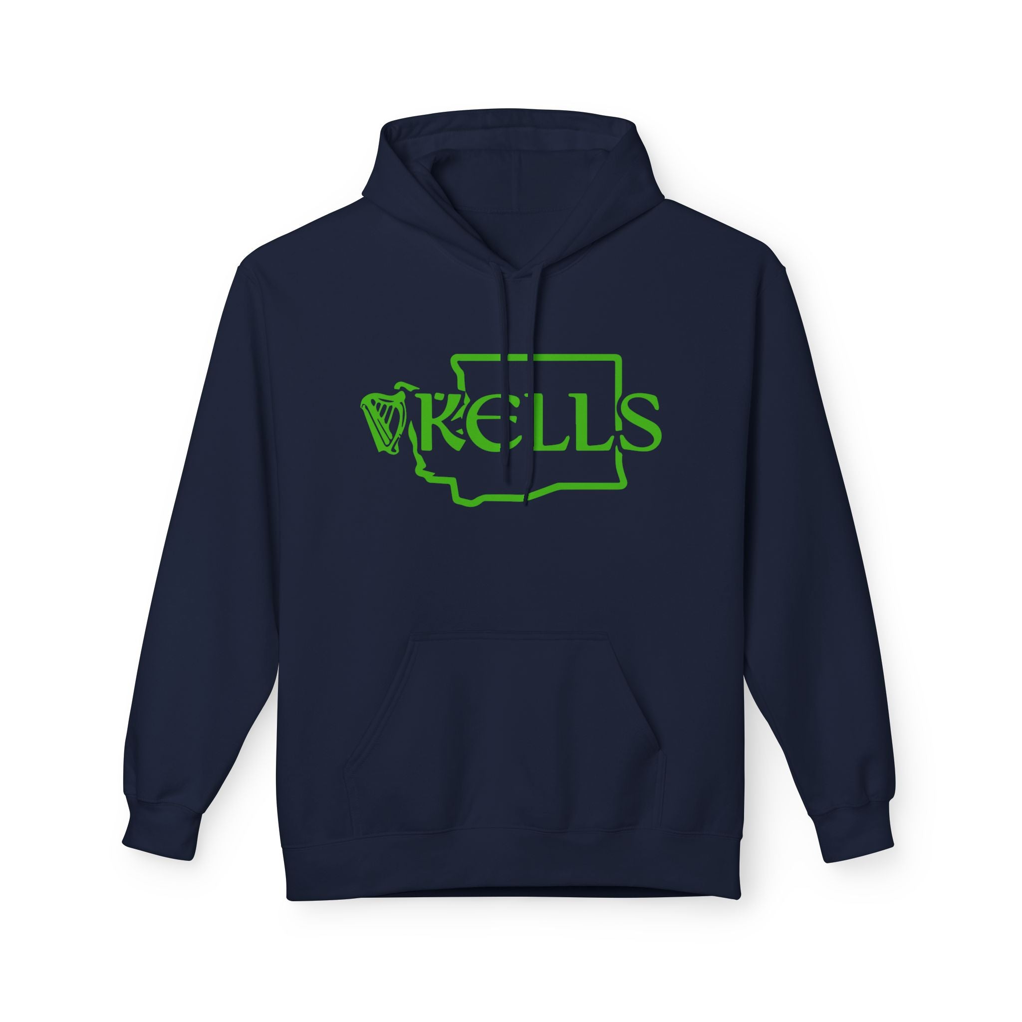 Kells Midweight Fleece Hoodie - Kelly Green WA Logo