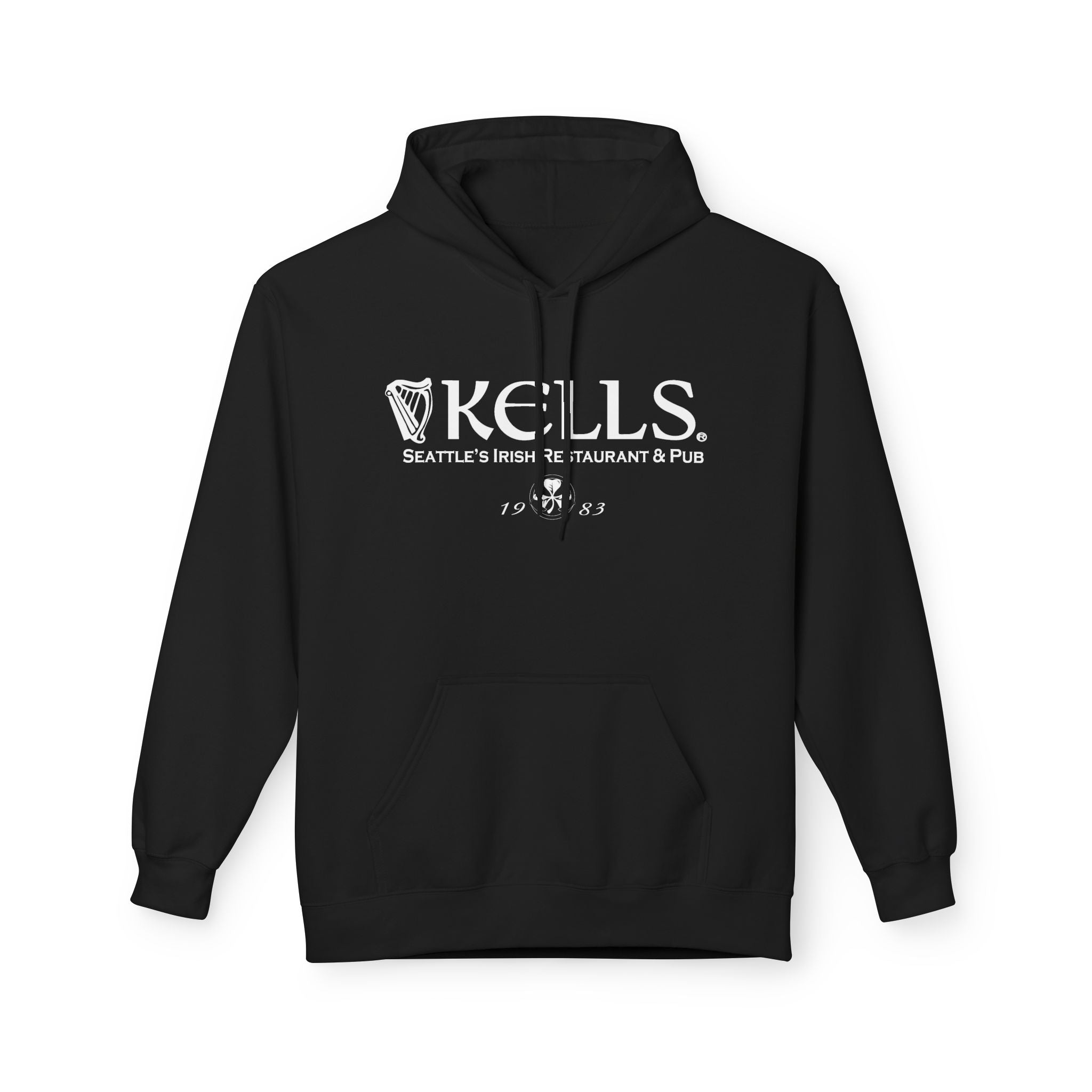 Kells Midweight Fleece Hoodie - White Classic Logo