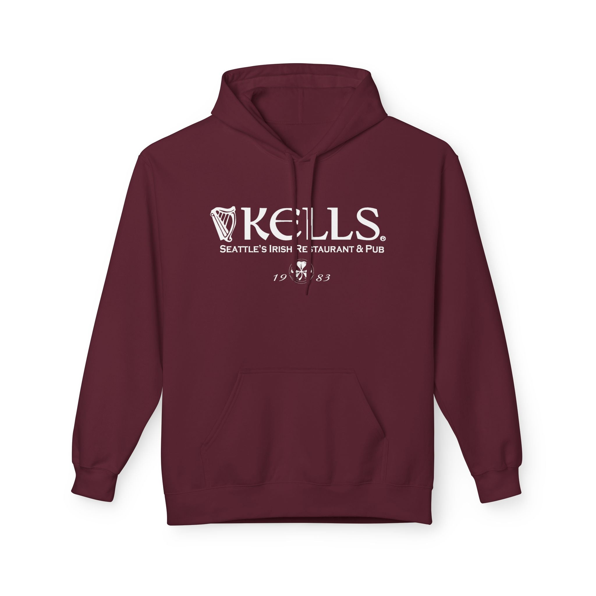 Kells Midweight Fleece Hoodie - White Classic Logo