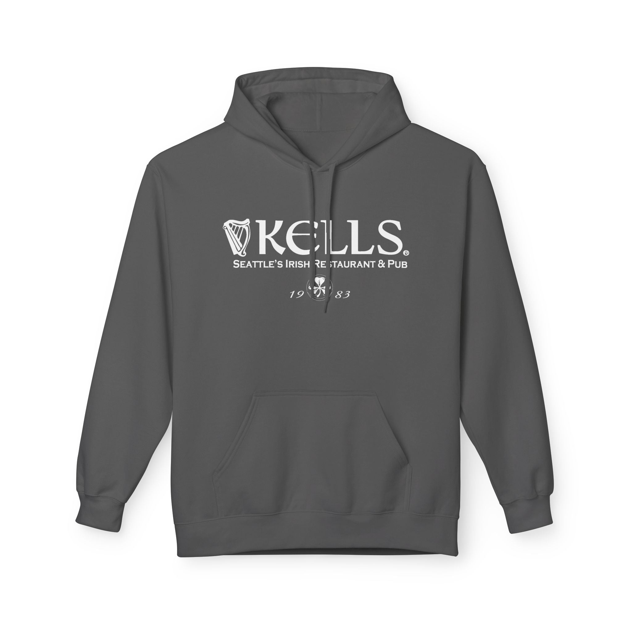 Kells Midweight Fleece Hoodie - White Classic Logo