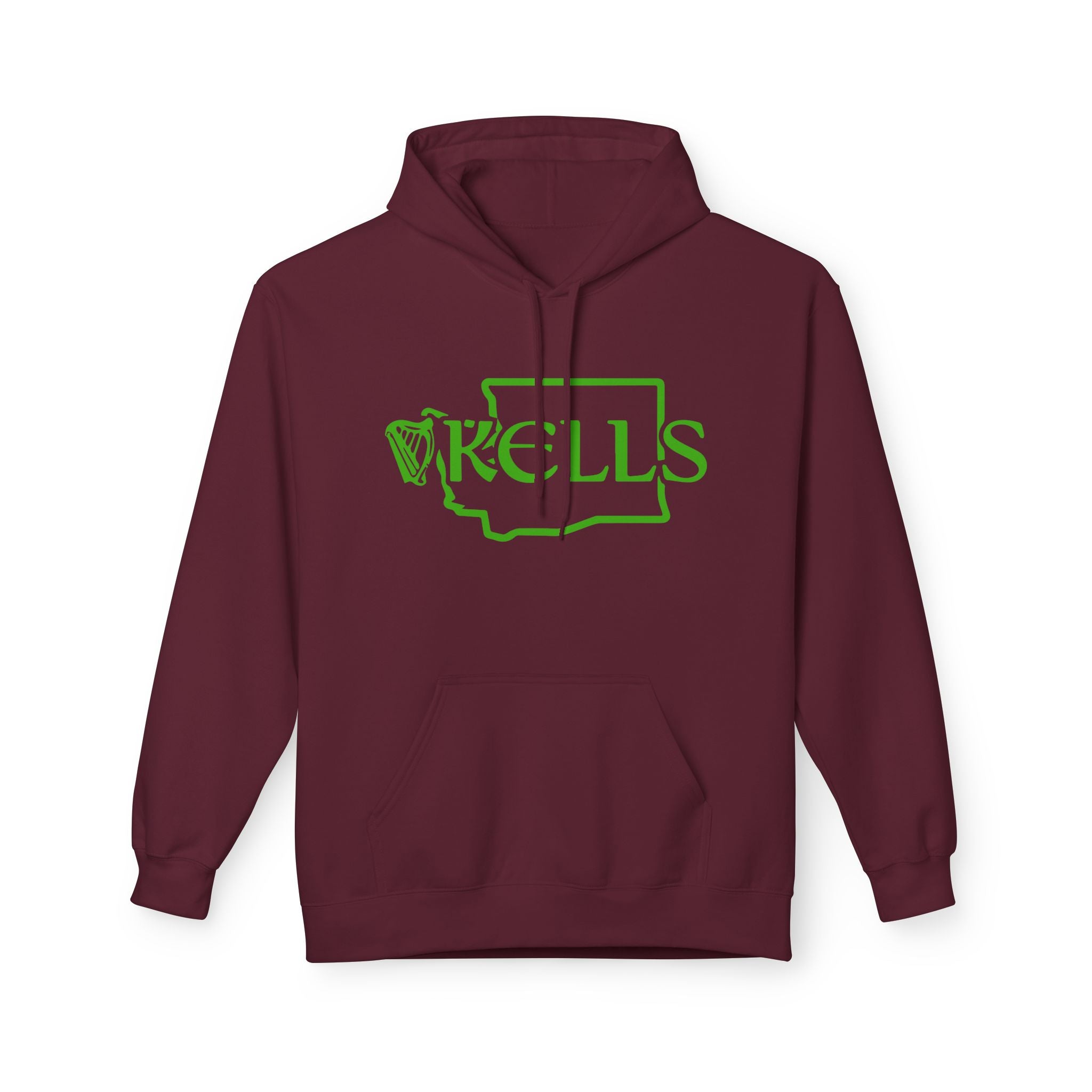 Kells Midweight Fleece Hoodie - Kelly Green WA Logo