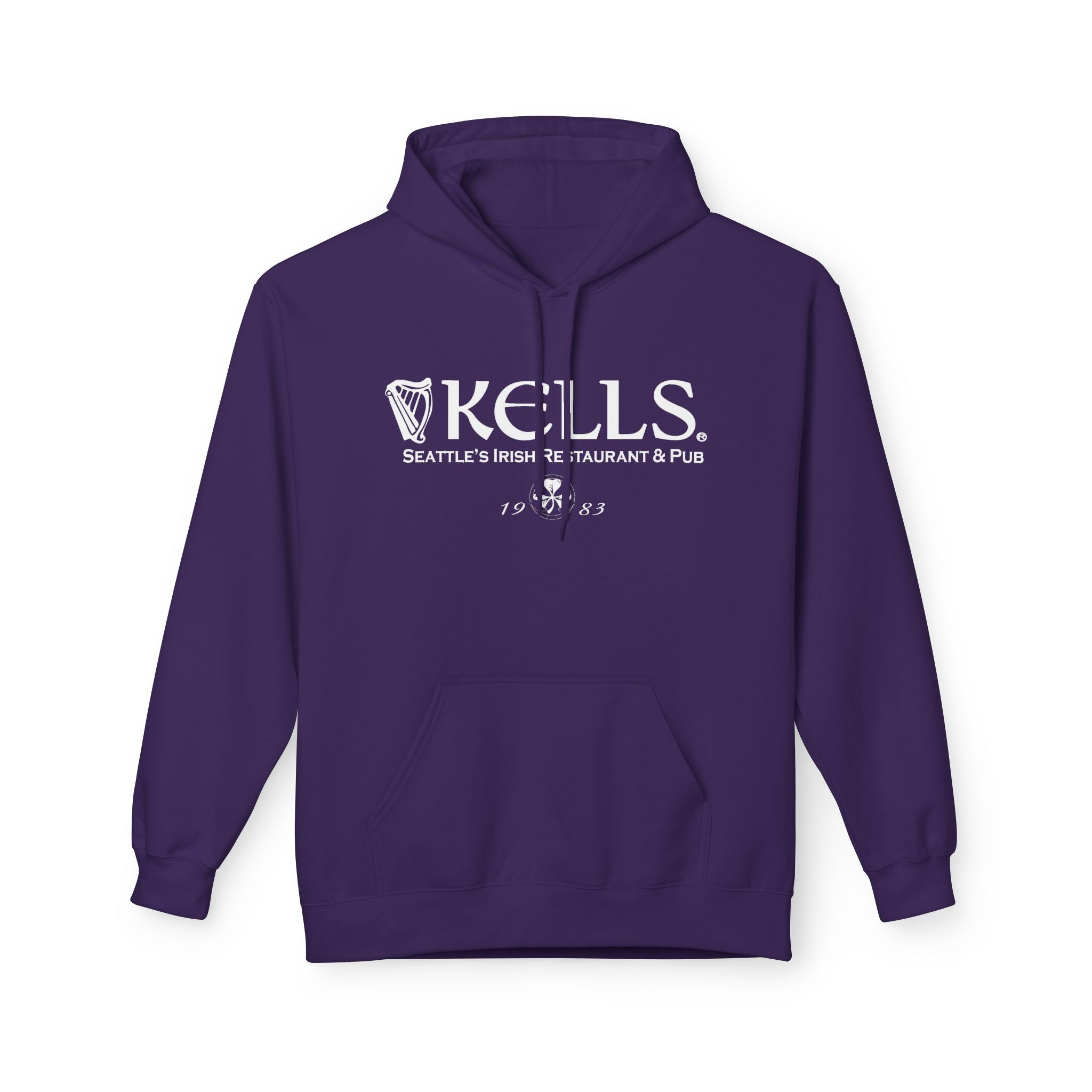Kells Midweight Fleece Hoodie - White Classic Logo