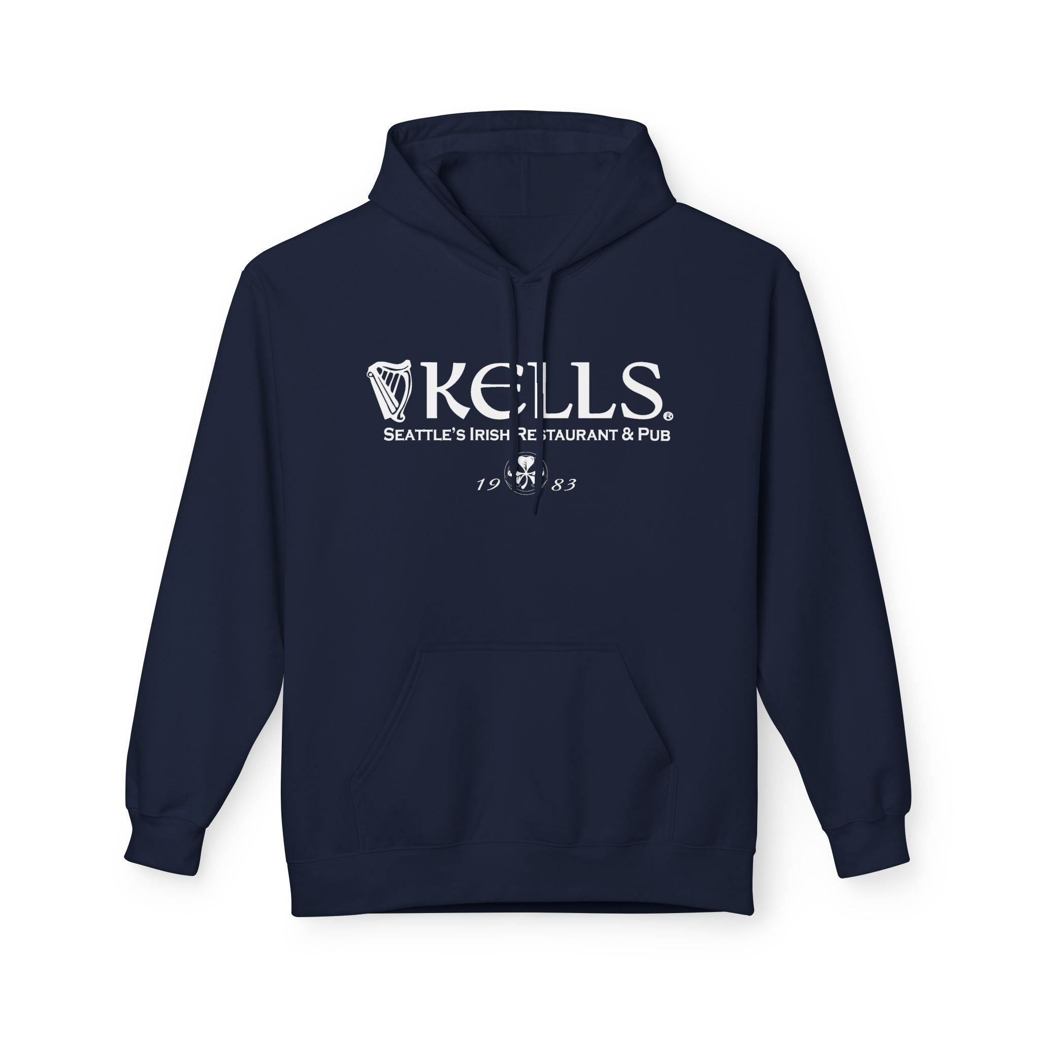 Kells Midweight Fleece Hoodie - White Classic Logo