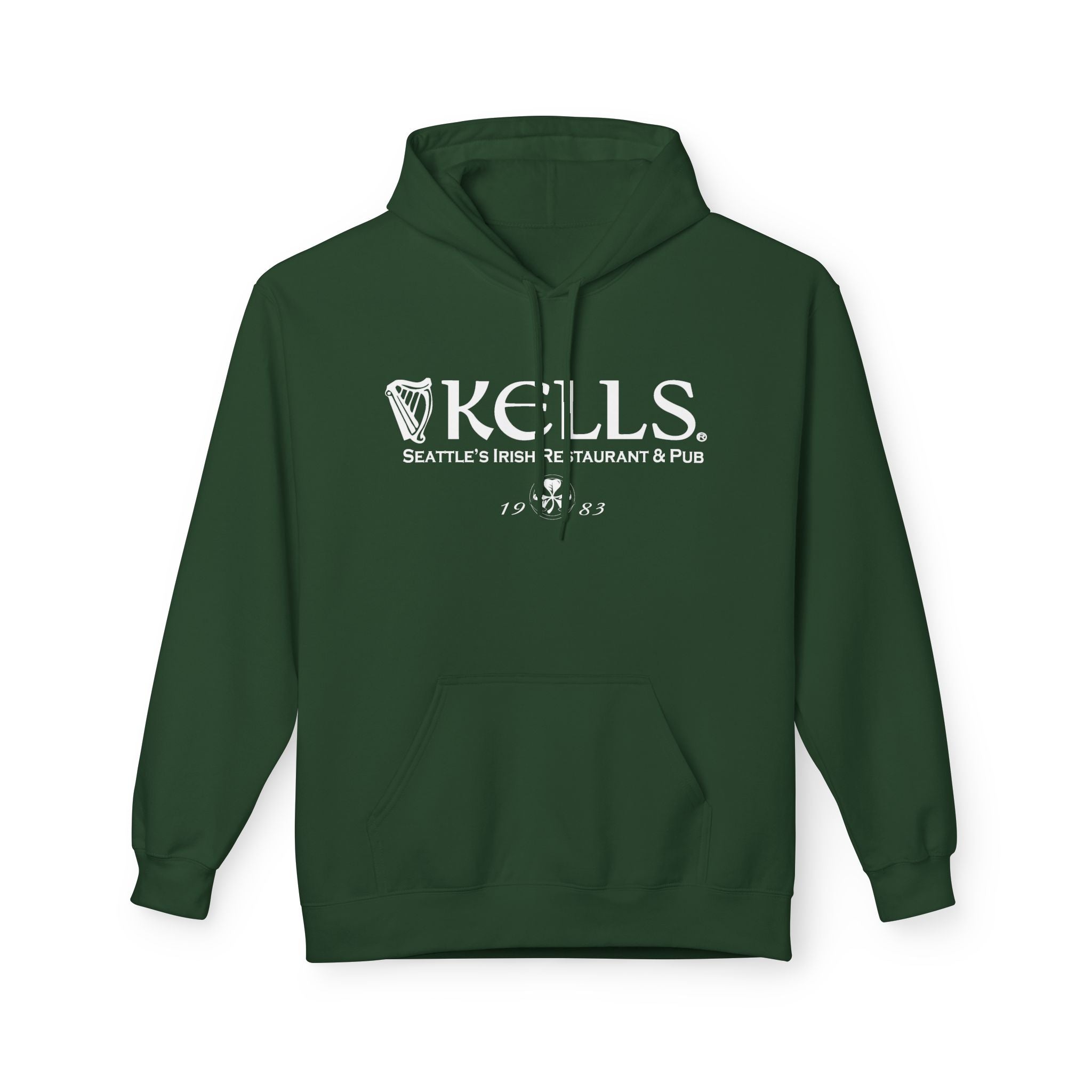 Kells Midweight Fleece Hoodie - White Classic Logo