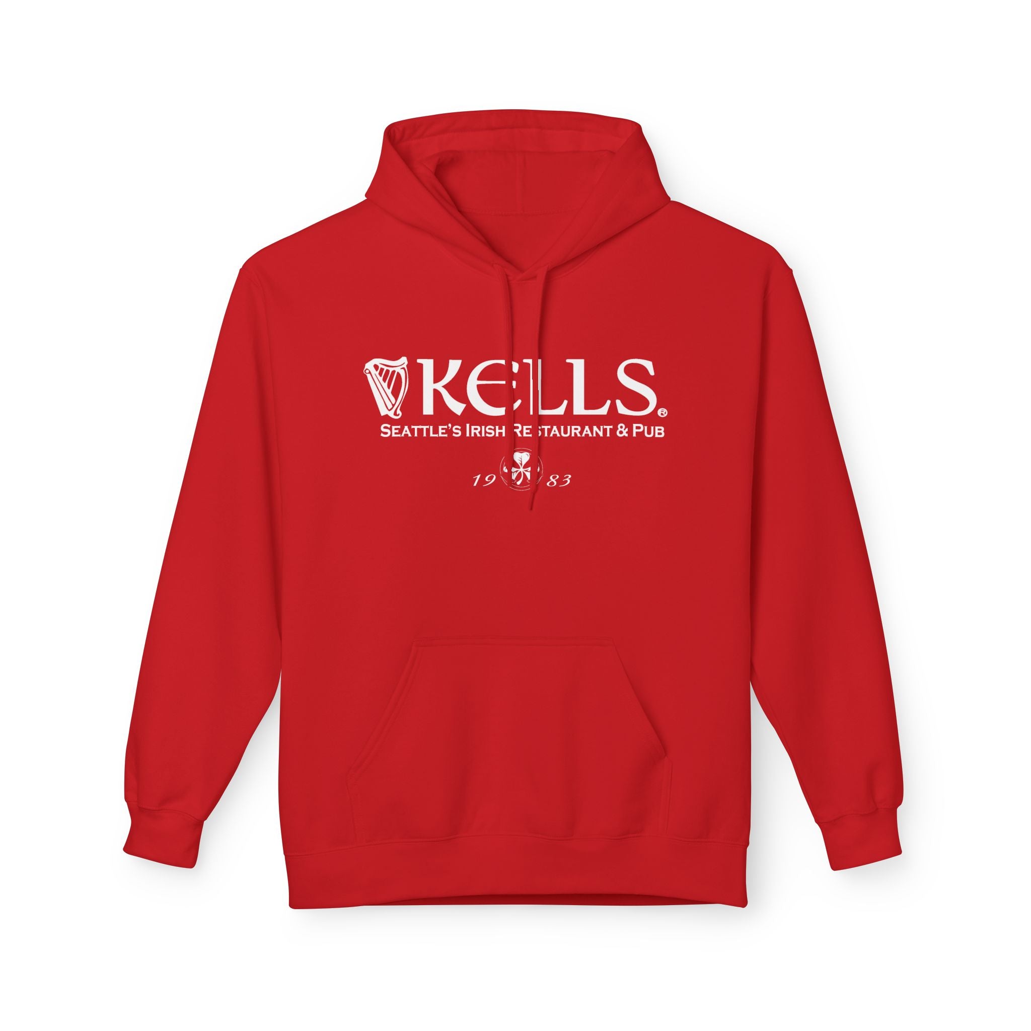 Kells Midweight Fleece Hoodie - White Classic Logo